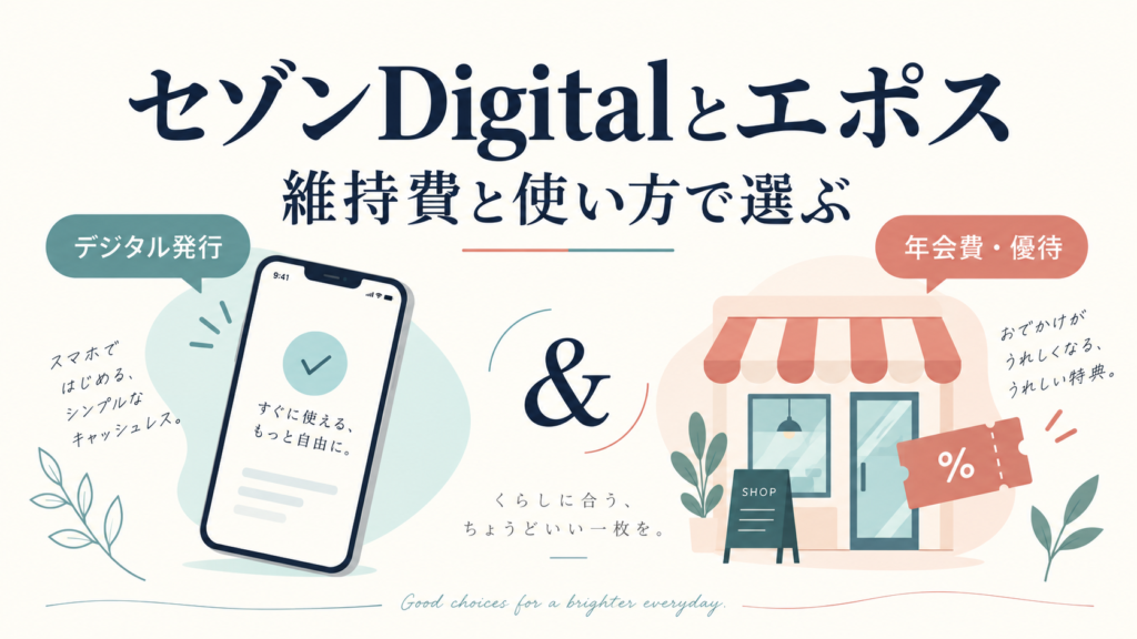 セゾンDigitalとエポスを維持費と使い方で比較する